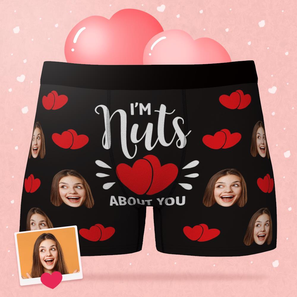 Custom Face Boxer Brief Personalized Photo Underwear -I'm Nuts About You