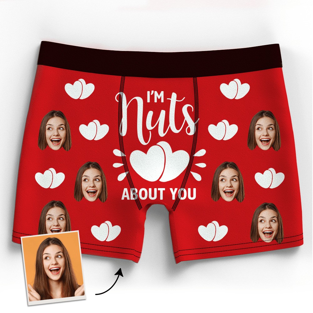 I'm Nuts About You, Personalized Boxer, Funny Valentine Gift For Him, -  PersonalFury