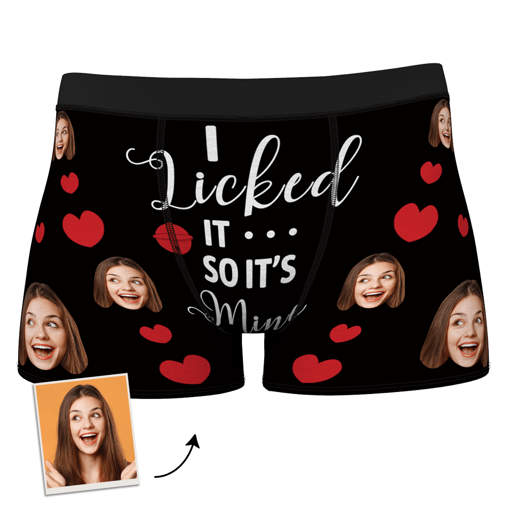Custom Face Boxer Brief Personalized Photo Underwear - I Licked It