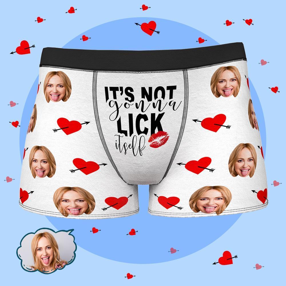 Custom Face Boxer Brief Personalized Photo Underwear - It's Not Gonna Lick Itself